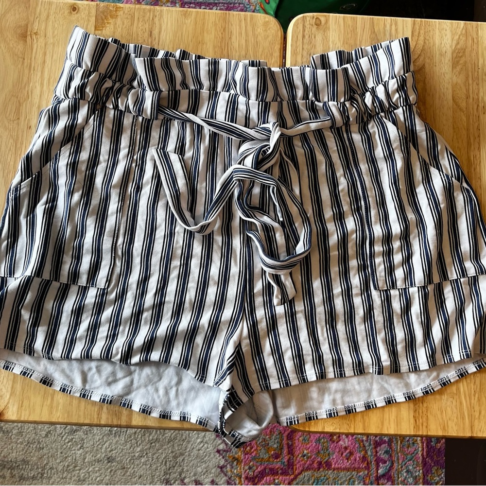 Express. Navy and white shorts. Large.